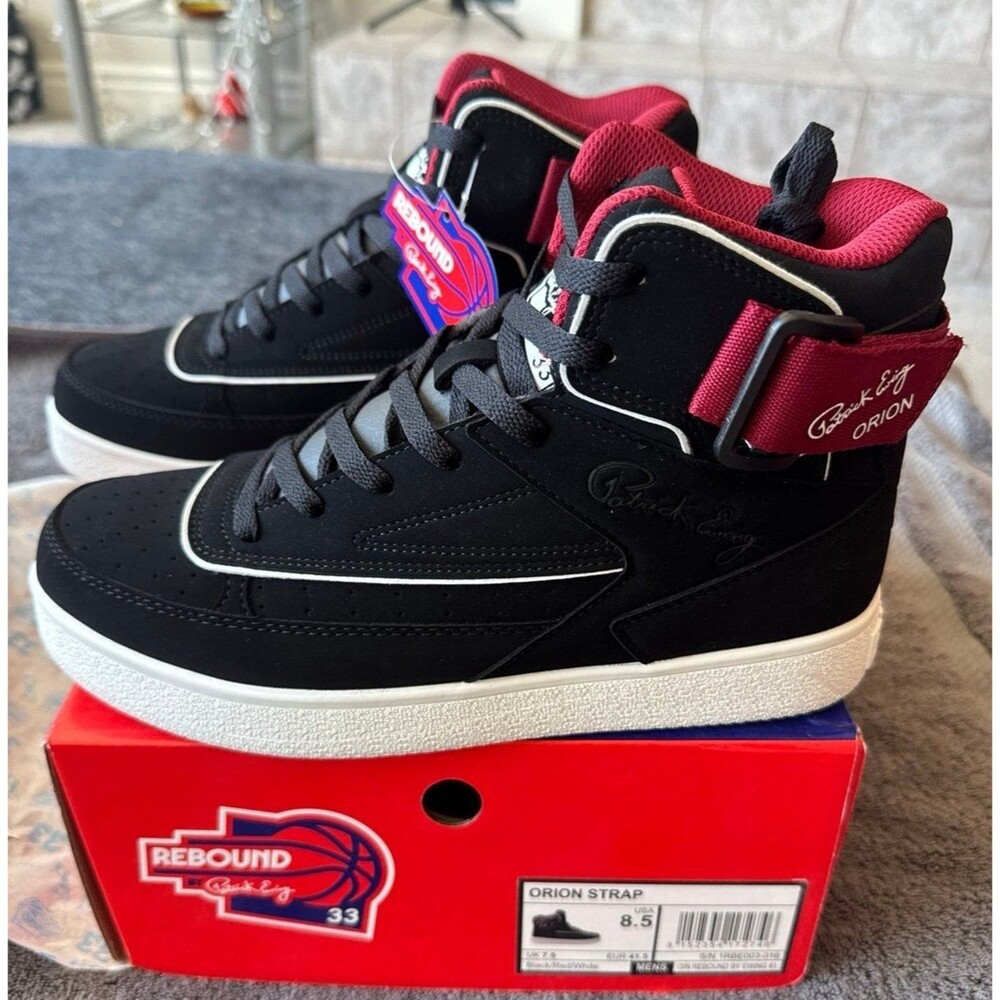 Patrick Ewing Rebound Orion Strap Men's Size 8.5 Black/Red/white